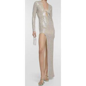 The Sei $679 Frost Crystals Keyhole Maxi Formal Dress Size Small NWT